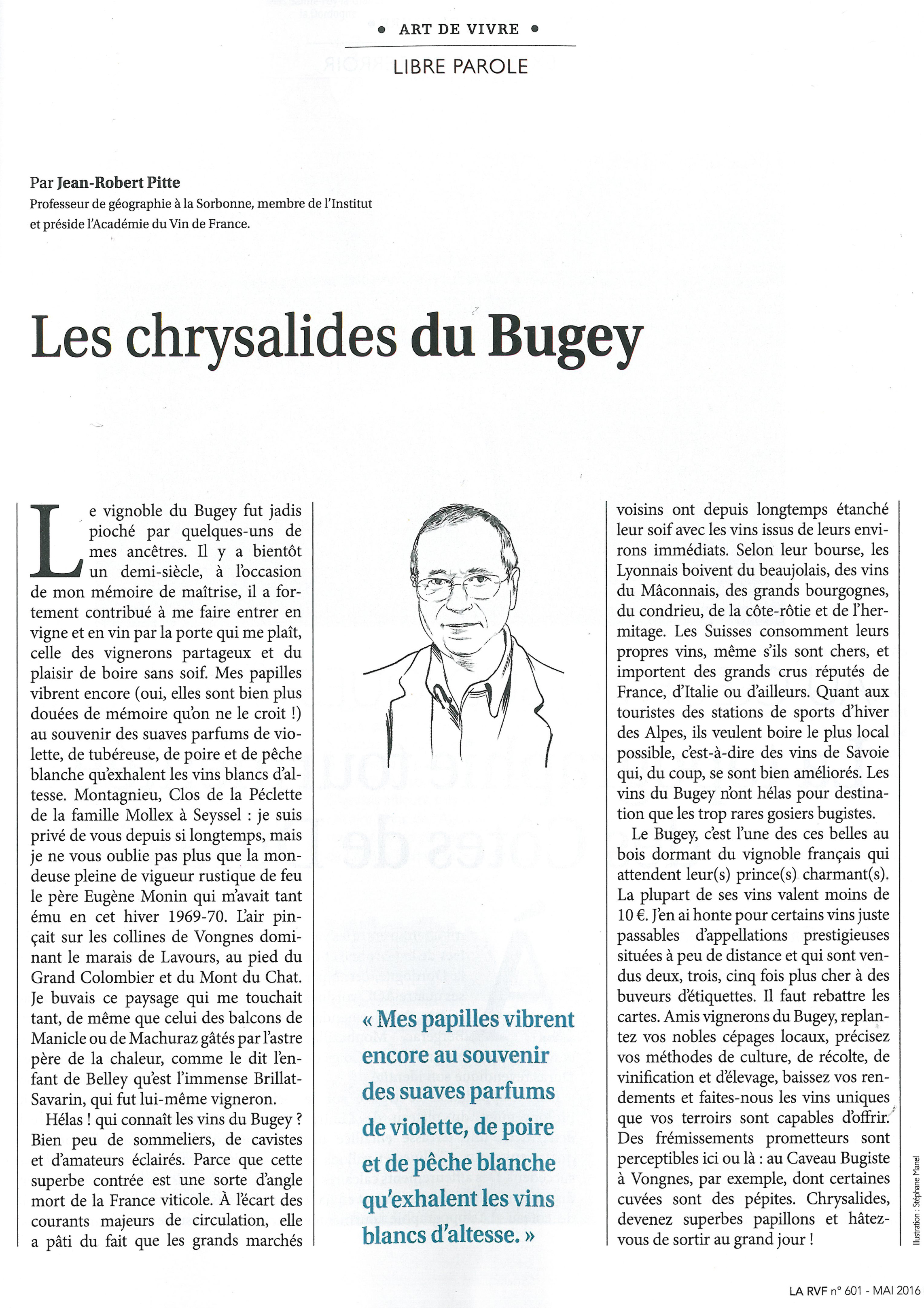 Les chrysalides du Bugey par Jean-Robert Pitte de la Revue des Vins de France